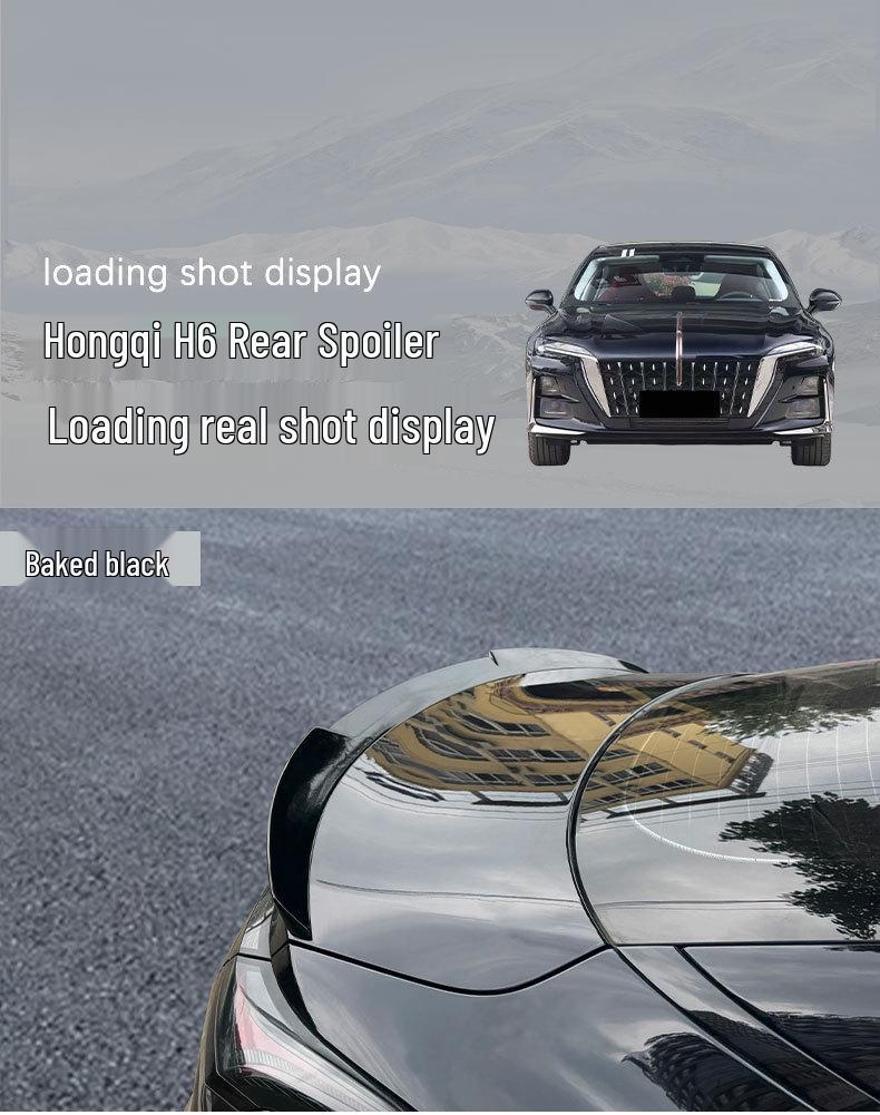 Universal Carbon Fiber Rear Spoiler for Hongqi H6 - No-Drill Wind Deflector