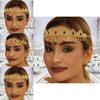 Bridal Hair Accessory With Gold Alloy Simulation Crystal Dangle Head Chain For Wedding And Formal Events
