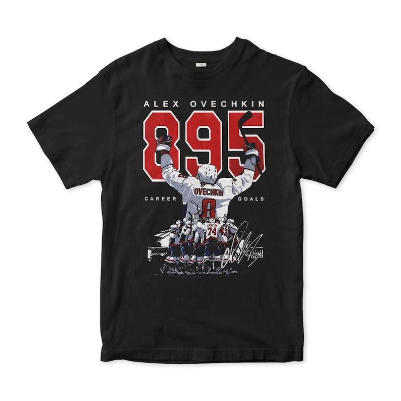 AlexanderOvechkin 895 Goals Record TShirt Hockey Legend Tee Unisexs Unisexs All Sizes
