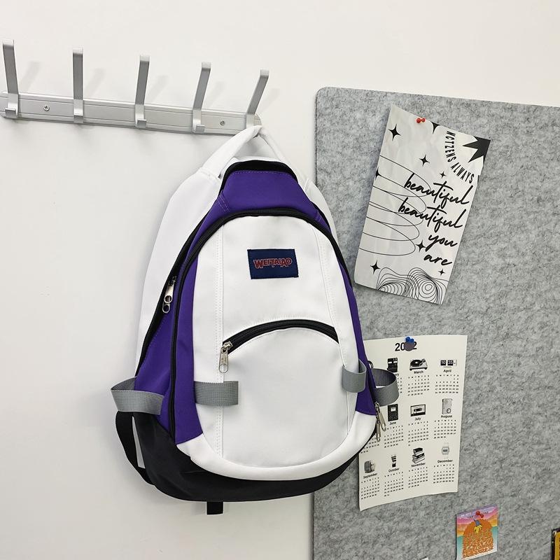 

Модный школьный рюкзак для девочки, студенческий нейлоновый рюкзак, большая вместимость, персонализированный рюкзак контрастного цвета, рюкзак для студентки