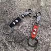 Vintage Style Men Leather Keychain With Secure Metal Clasp Durable Key Ring Functional Key Holder For Everyday Carry