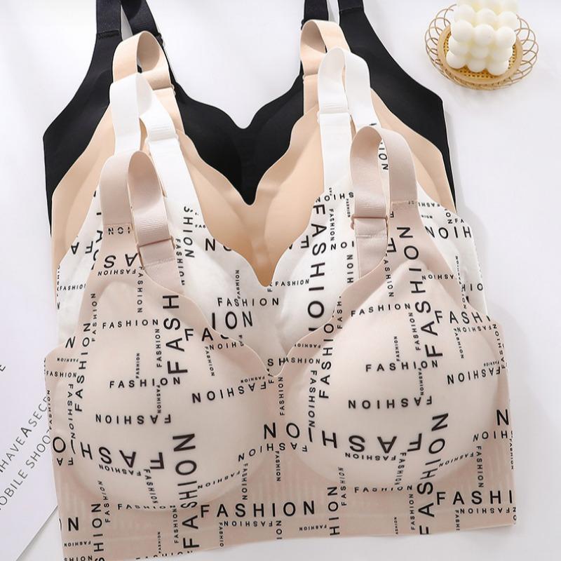 Seamless Large Chest Small Full Cup Bra Anti-sagging Wide Shoulder Strap Pressure Relief Jelly Strip Large Size Bra
