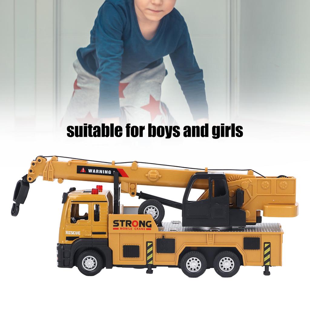 Kids Crane Truck Alloy Friction Dynamic Design Improving Coordination Educational Recovery Vehicle for Holiday Gift