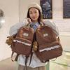 School Bag Korean Style INS Style Backpack for Girls, White Middle School Student High Appearance 1011 New Bow School Backpack for Girls