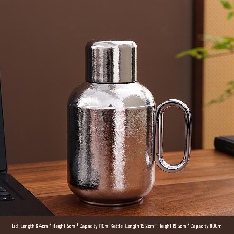 High-End 2026 Pure Titanium Stewed Tea Pot & Large Capacity Thermos Cup Set