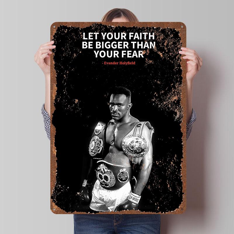 Evander Holyfield Boxer Metal Posters Custom Vintage Metal Signs Wall Art Tin Plaque for Man Cave Home Deco Bedroom Decoration