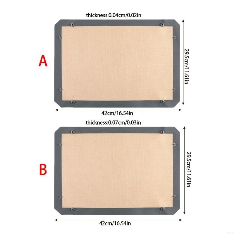 B46E Silicone Baking Mat with Button Nonstick Oven Liners Reusable Heat Resistant Mat Leakproof Cookie Sheet Baking Supplies