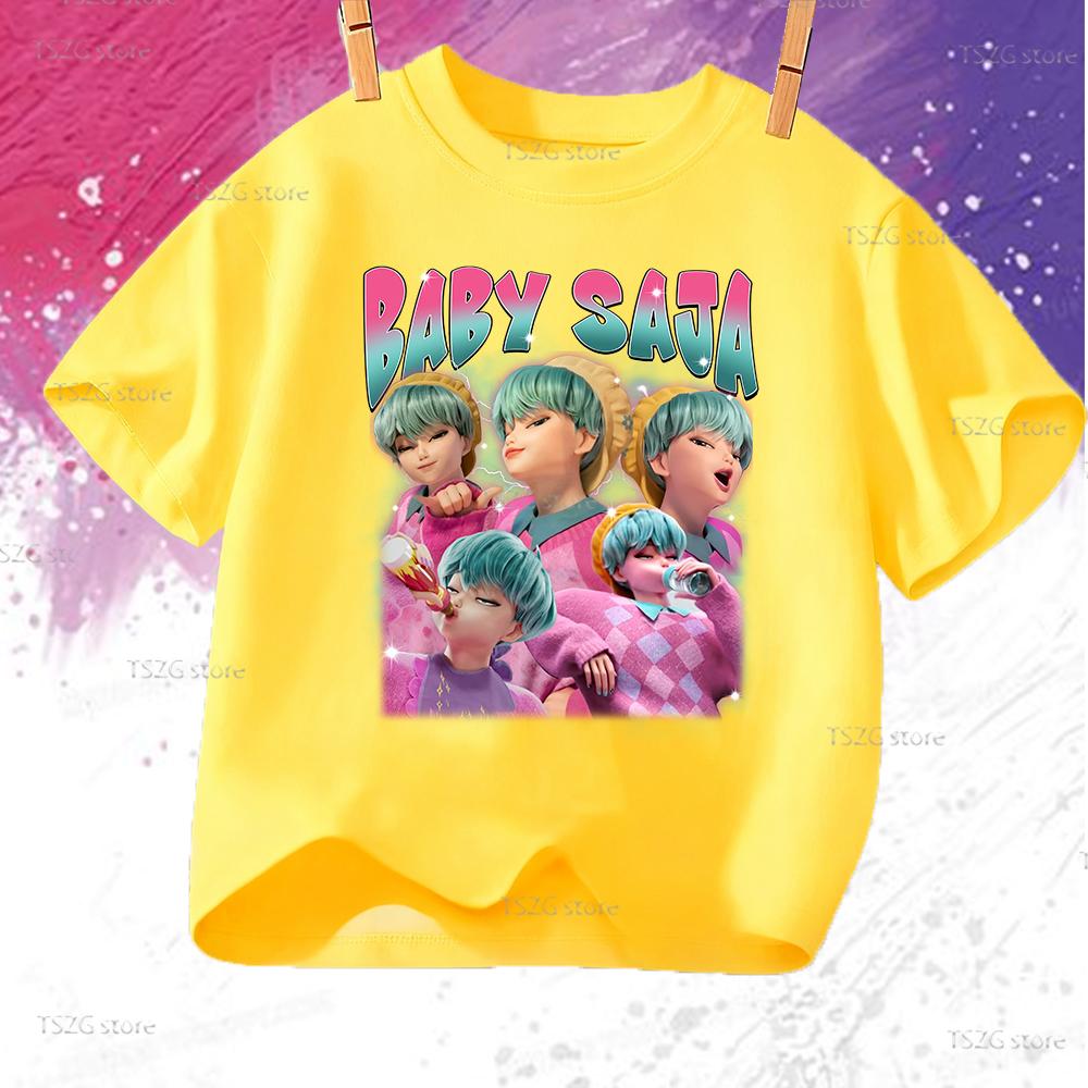 Sommer Anime KPop Dämonenjäger Saja Boys Print Kinder T-Shirt Tops Mode Kinderkleidung Kurzarm Fans Geschenk T-Shirt