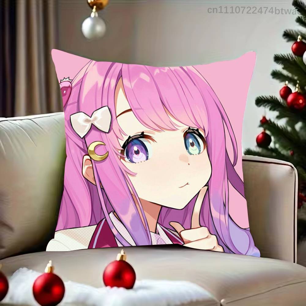 Hololive Himemori Luna Pillow Case For Sofa Bedroom Living Room Plush Cushion Cover Decorations and Protector