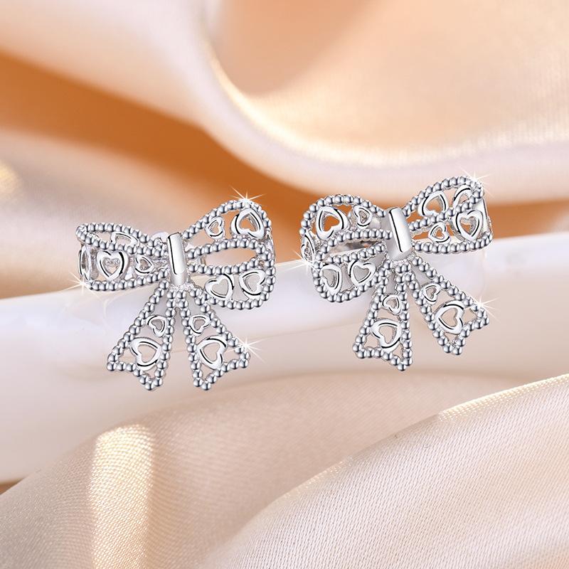 

925 Sterling Silver Heart AAA Zircon Stud Earrings For Women Exquisite Student Girlfriend Jewelry Accessories Wedding Party Gift