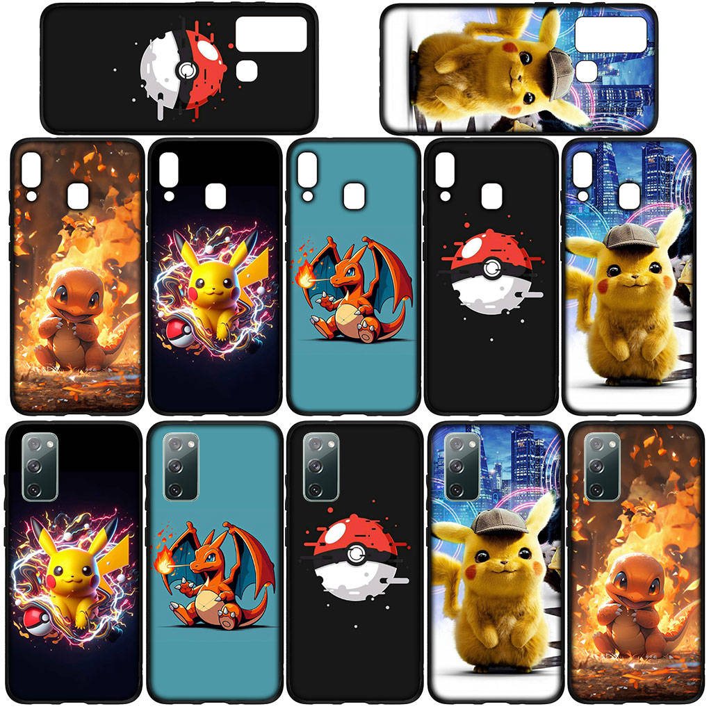 Cover for iPhone 16 15 Xiaomi Redmi Note 14 13 12 11 Pro Max X 8 16e Samsung Galaxy S25 S24 S23 Moto OPPO Huawei Pokemon Pikachu Charmander Phone Case