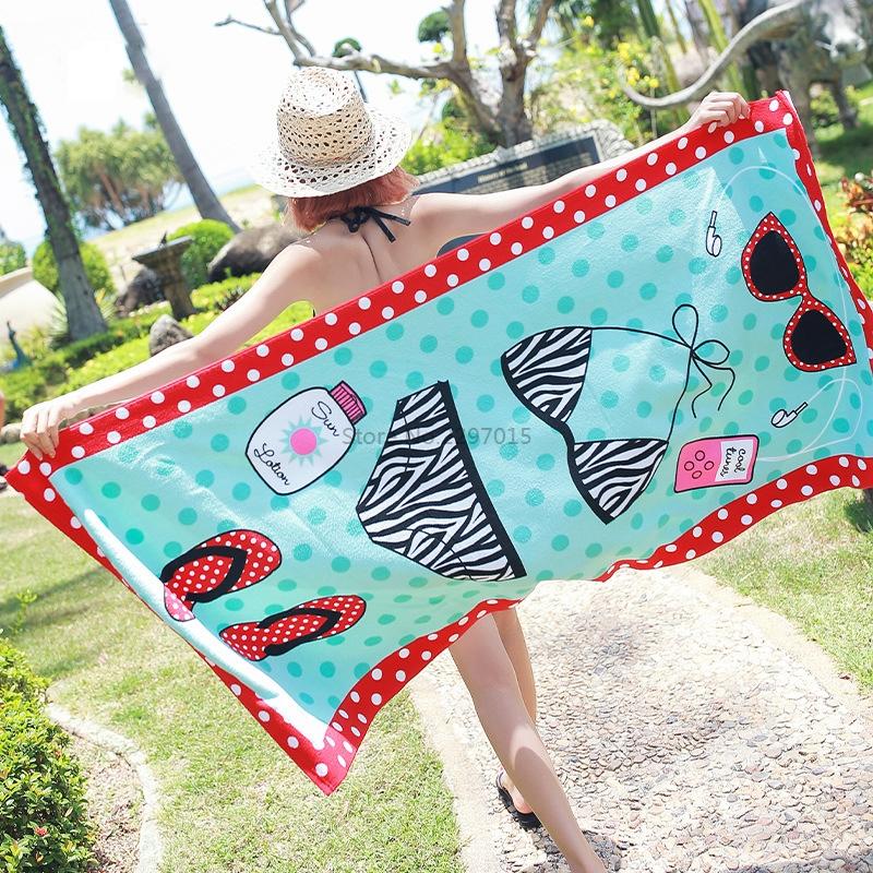 Personalisierte Hausschuhe Sommer Damen Badetuch Strandwickel Schwimmtuch Erwachsene Kinder Jungen Mädchen Mikrofaser Duschtücher