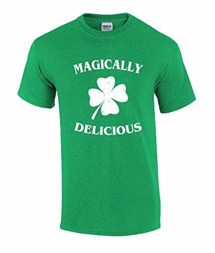 Funny St Patricks Day Magically Delicious Graphic Holiday Tee Shirt Irish Green XL