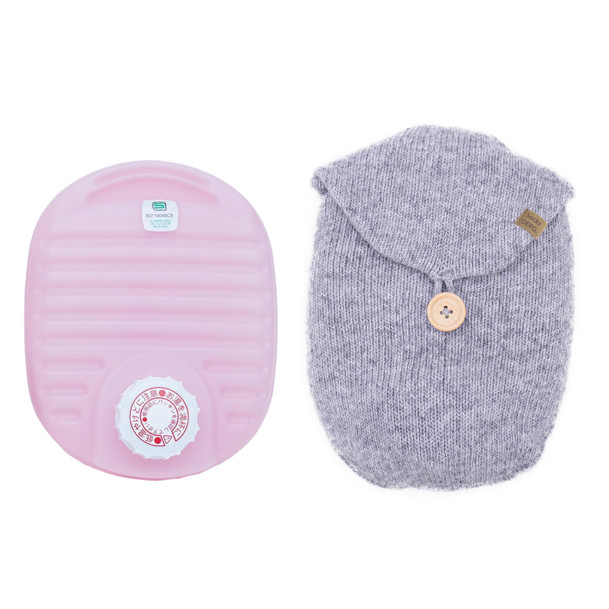 

Iwatani Material Socks Depot Hot Water Bottle Cover Set: Made in Japan by a Long-Established Glove Shop with a Double-Layer Fabric, Reversible Cover
