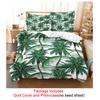 Quilt Duvet Cover Bedding Set Pillowcase Linens Green Plant 3D Queen King Size Double Bed Full Single 220x240 200x200 Bedroom