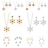 Zinc Zinc Zinc Alloy Xmas Dangle Earrings Rhinestone Snowflake Necklace Christmas Jewelry Set  Gift