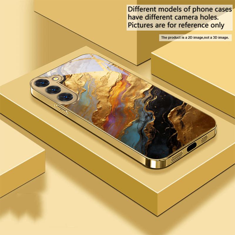 Gold Marble Texture For Samsung Galaxy S26 S20 FE S21 S22 S23 Plus S24 Ultra 25Ultra S21+ S9 S22 S8 Golden Glass Phone Case