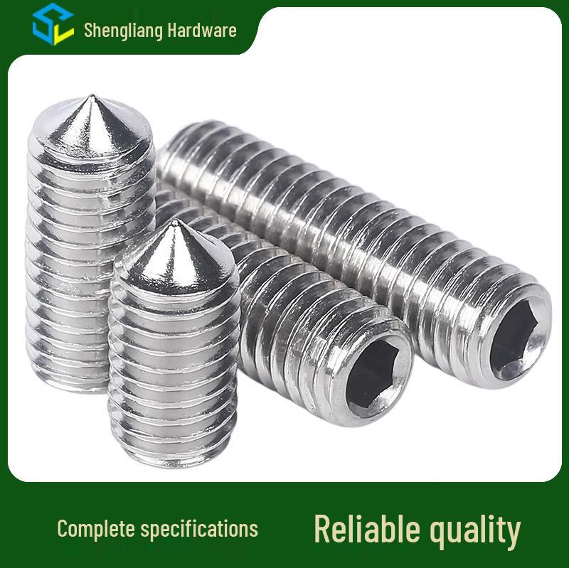 304 Stainless Steel Cone Point Set Screw, Hex Socket, Headless, M6/M8/M10/M12 M10*8 (10 pcs)