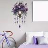 Cartoon Aesthetic Purple Floral Chandelier Wall Stickers, Self-Adhesive Girly Room Decor Decals