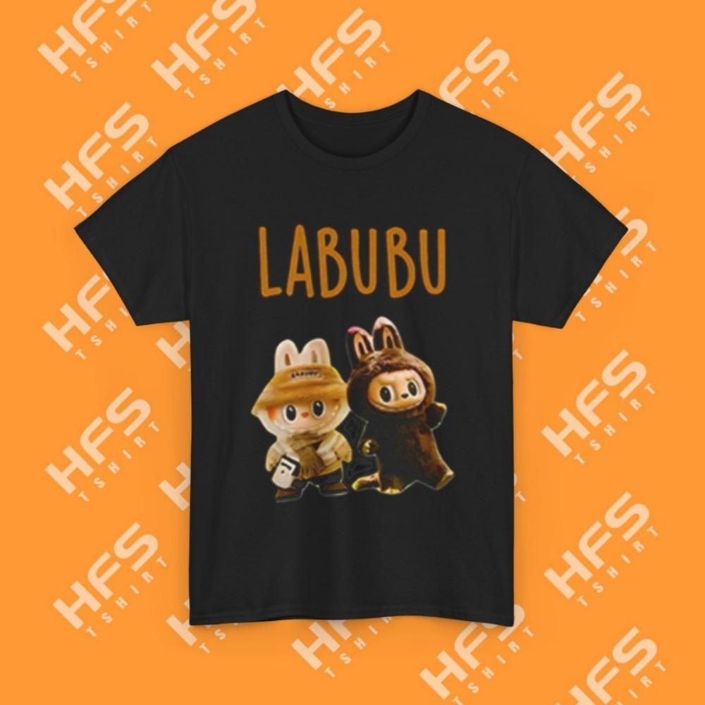 

Футболка с коротким рукавом с принтом Лабубу в версии Q, летняя футболка на каждый день, мужская и женская M