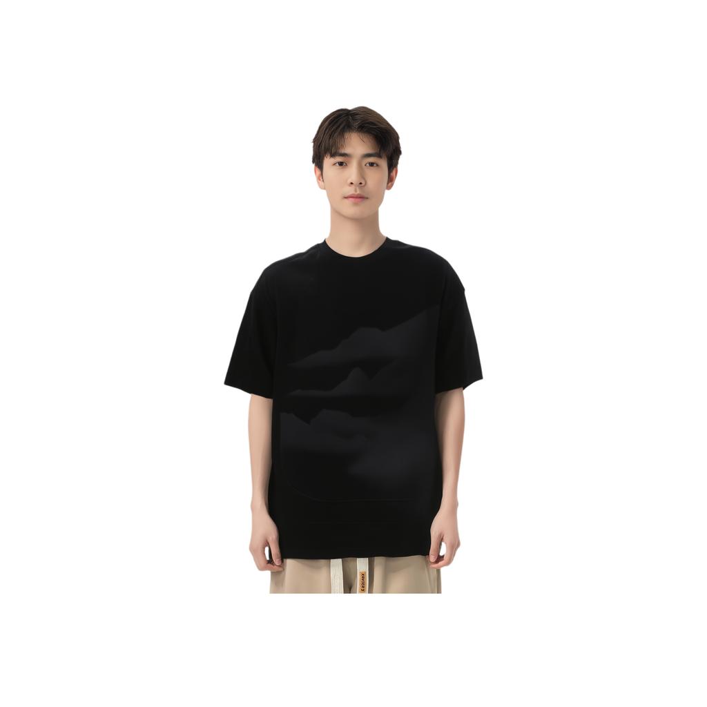 Li Ning Einfaches Bequemes Bedrucktes Vielseitiges Lockeres Rundhals Kurzarm T-Shirt Unisex Oberteile Schwarz AHSVB01-2