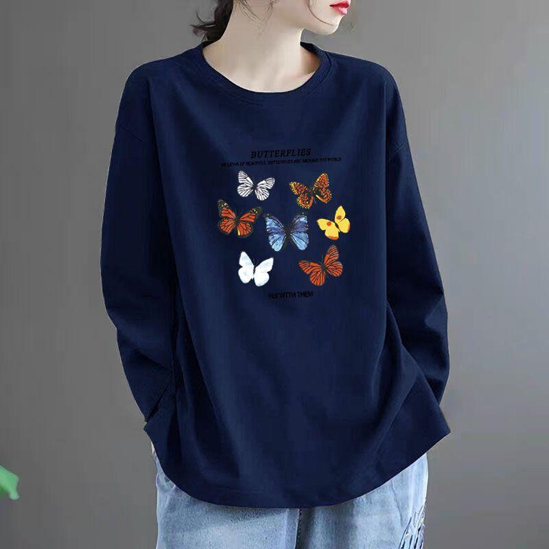 Long-sleeved T-shirt Spring and Autumn New Style Versatile Loose Round Neck Top