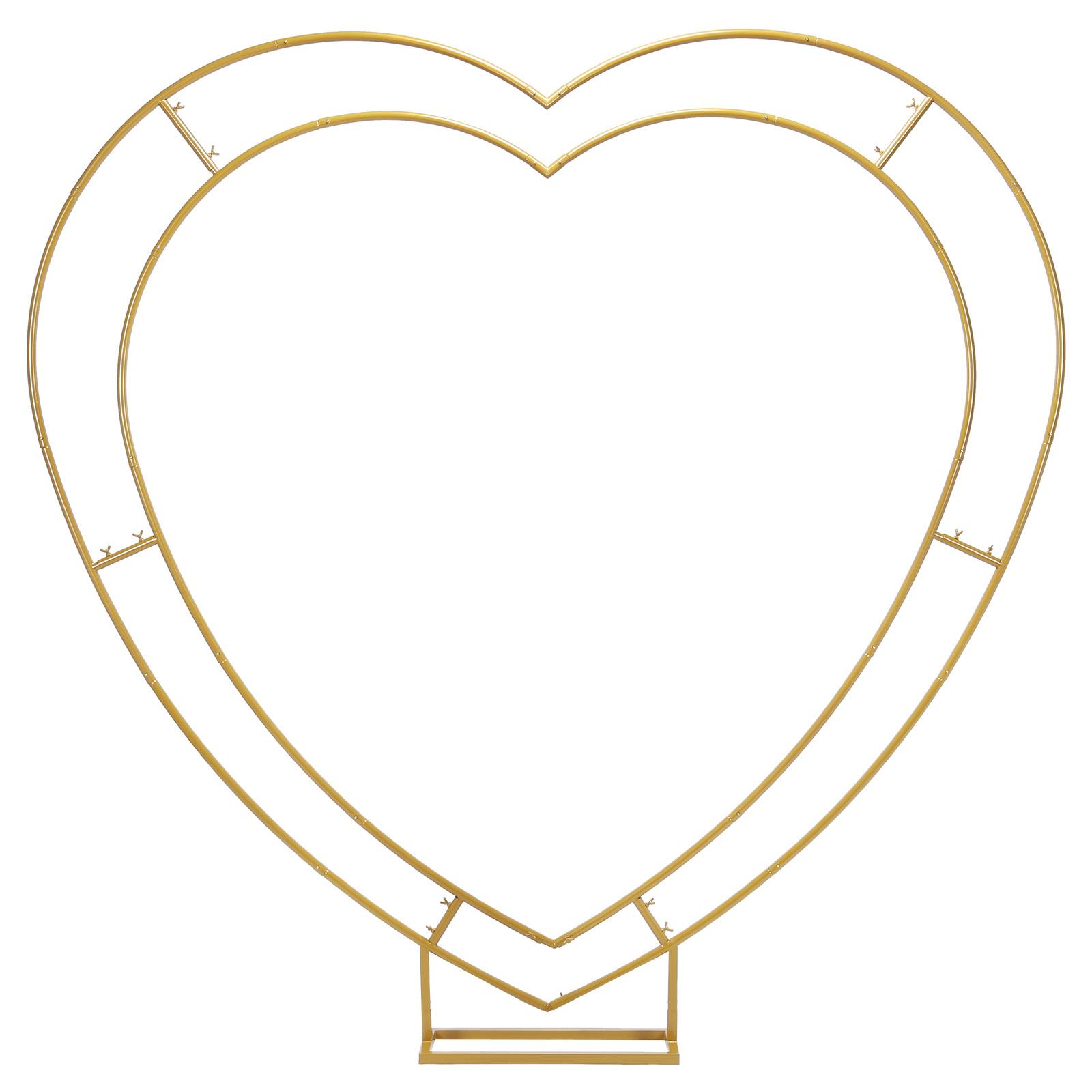 Двухъярусная свадебная арка из воздушных шаров 6,7 фута Квадратная арка из кованого железа Многоразовая для церемонии, Дня святого Валентина, Дня рождения, Вечеринки, Декор L золотой