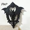Industrial Style Wall Accent 3D Printed Gothic Bat Hanging Decor, Vintage Frame Art, Decor Dark Sculpture for Halloween Home Living Room Bedroom