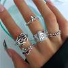 23Pcs Vintage Punk Skull Snake Rings Set Gothic Animal Claw Skeleton Hip Hop Rock Party Gift Jewelry For Women Men