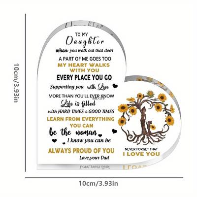 To My Daughter - Beautiful Acrylic Gift with Motivational Quotes from DadFestival Statue Decorations
