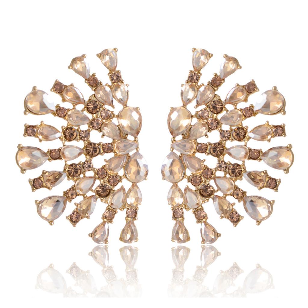 Elegant Geometric Water Crystal Earrings For Women Bridal Jewelry Gift