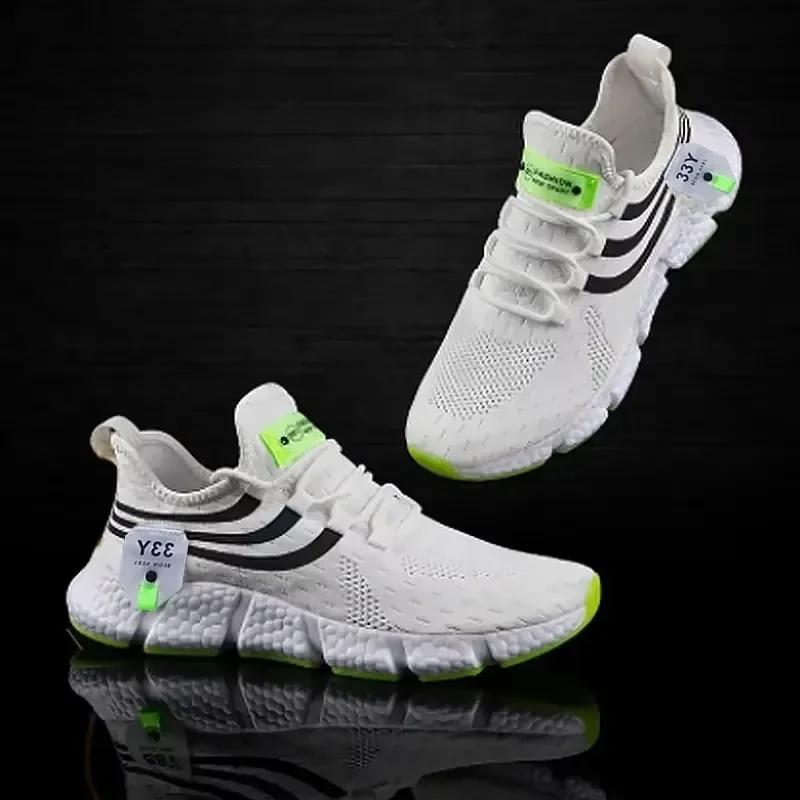 Men's Lace Up Mesh Shoes for Summer Fashion Easy Wear Breathable Comfortable Non Slip Sole Outdoor Walking Sports Leisure Shoes