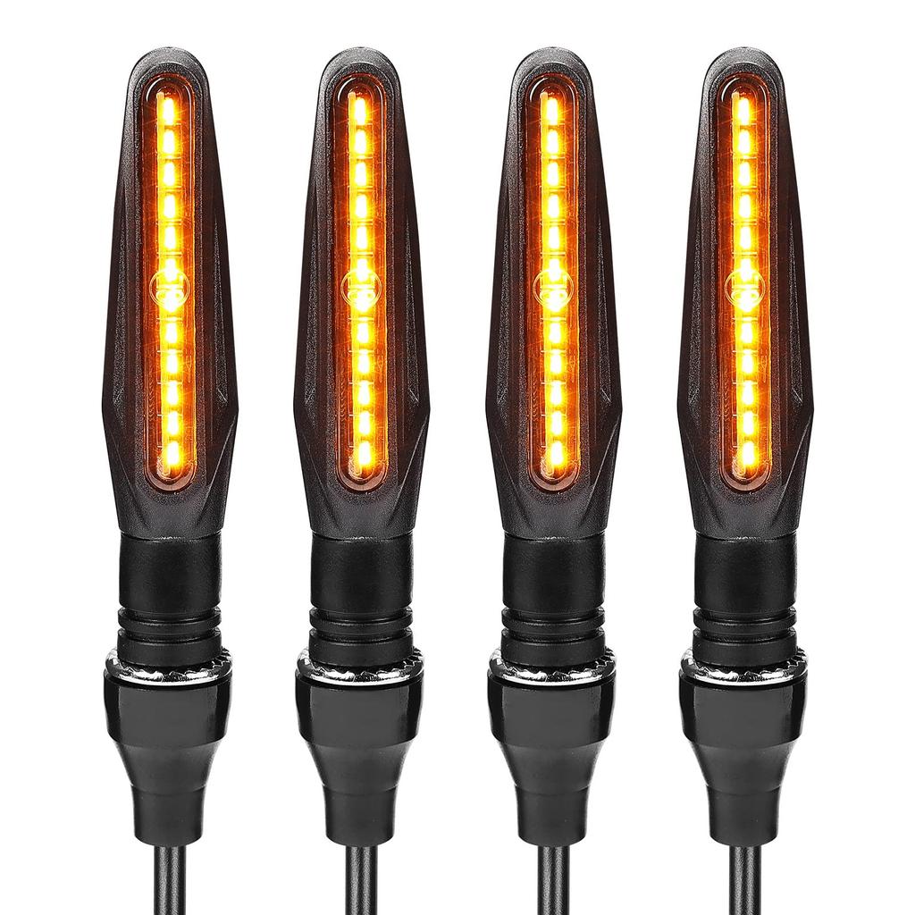 KEMIMOTO Motorkerékpár Indexek LED Indexek Füstszínű Lencse, Folyó Borostyánsárga, 12 V, Magas