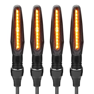 KEMIMOTO Motorcycle Turn Signals LED Turn Signals Smoke Lens, Flowing Amber, 12 V, High