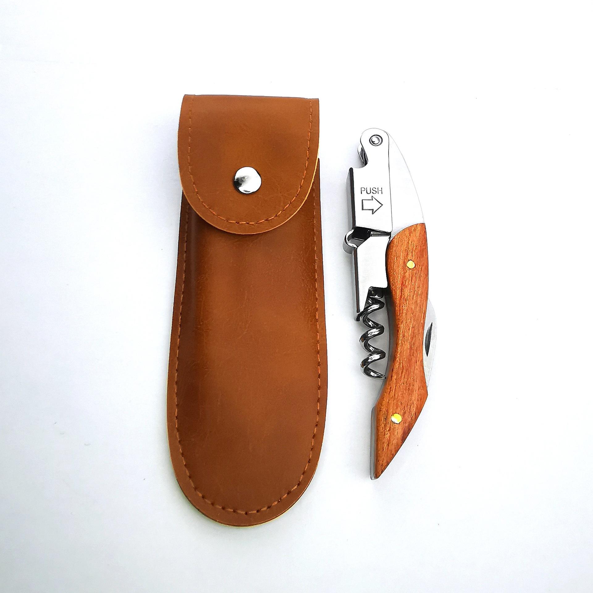 

1Pc Stainless Steel Wine Bottle Opener Creative Multi-functional Wooden Wine Beer Bottle Opener