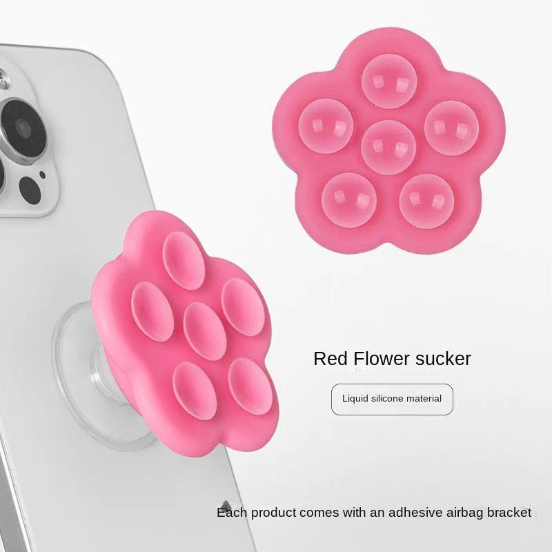 Flower Suction Cup Silicone Sticky Phone Grip Stand for P-socket Pop Top Phone Grip Tok Griptok Holder Ring Phone Foldable Stand 5