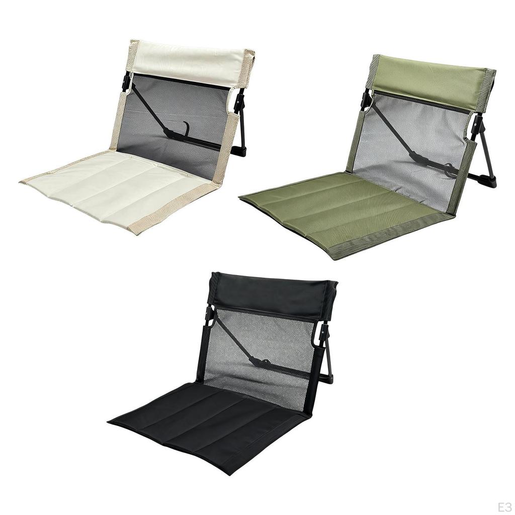 Camping Chair with Backrest Camp Seat Beach Cushion Lounge Foldable for Park Barbecue