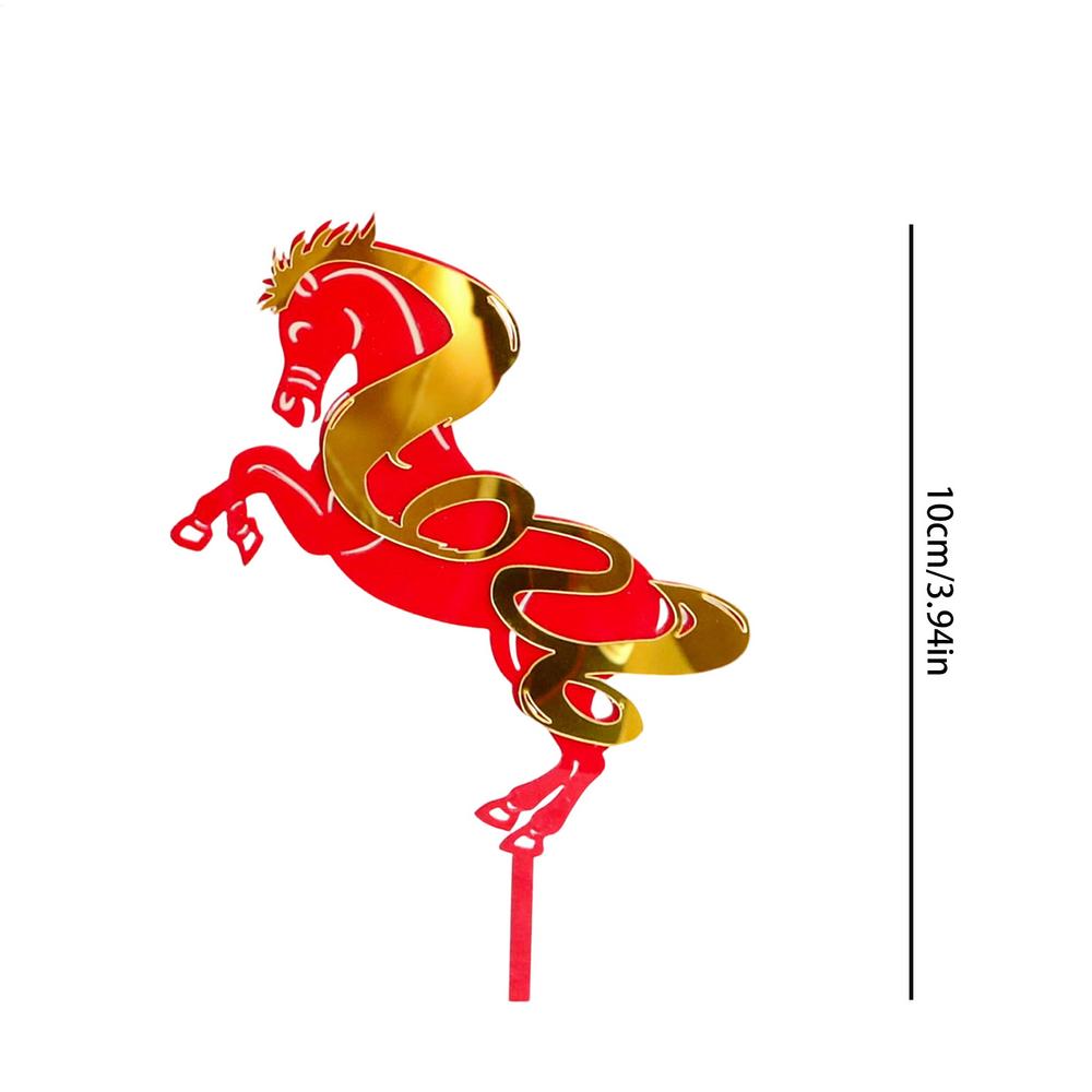 Chinese New Year Cake Toppers 2D Acrylic Year Of The Horse Birthday Supplies Holiday Cupcake Toppers For Birthday Parents Kids