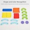 Wooden Geometric Pegboard Puzzle Lightweight Color Cognize Puzzle Board Game  Educational Toys