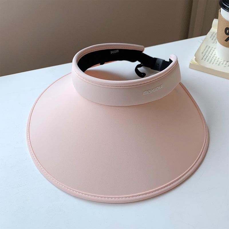 Empty Top Hat Ice Silk Sunscreen Hat Women'S Summer Uv Protection Large Brim Wide Cover Full Face Foldable Sun Hat
