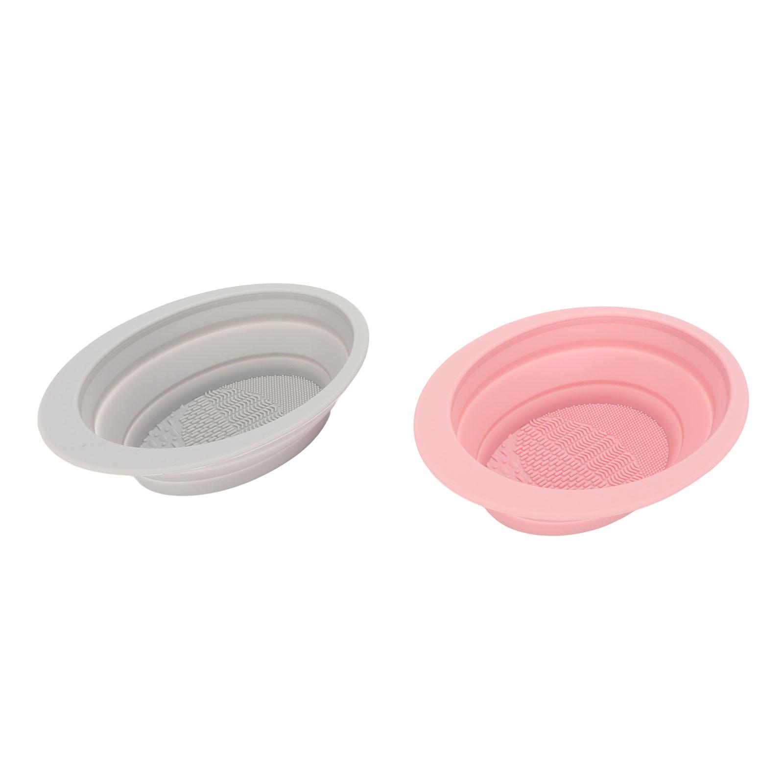 

2Pcs Silicone Cosmetic Brush Cleaning Bowl Foldable Makeup Brush Cleaning Bowl for Makeup Brush