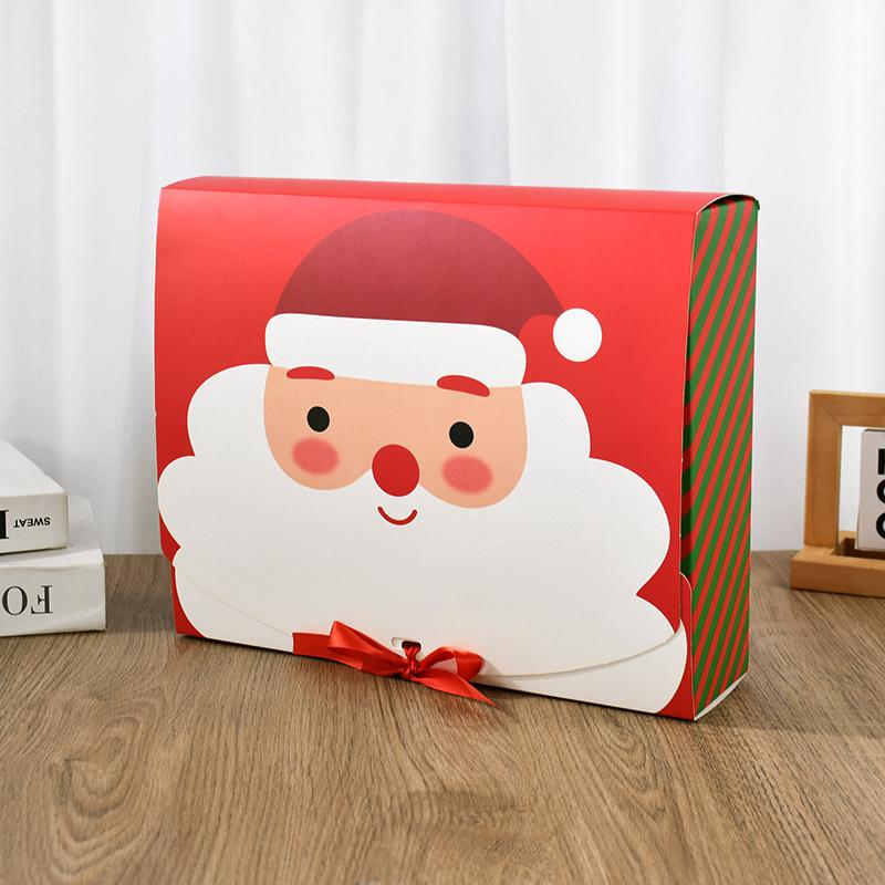 4Pcs Christmas Gift Box Santa Claus Large Cookie Snack Cake Packaging Box Xmas Noel Navidad Kids Gift Home Decor 2025 New Year