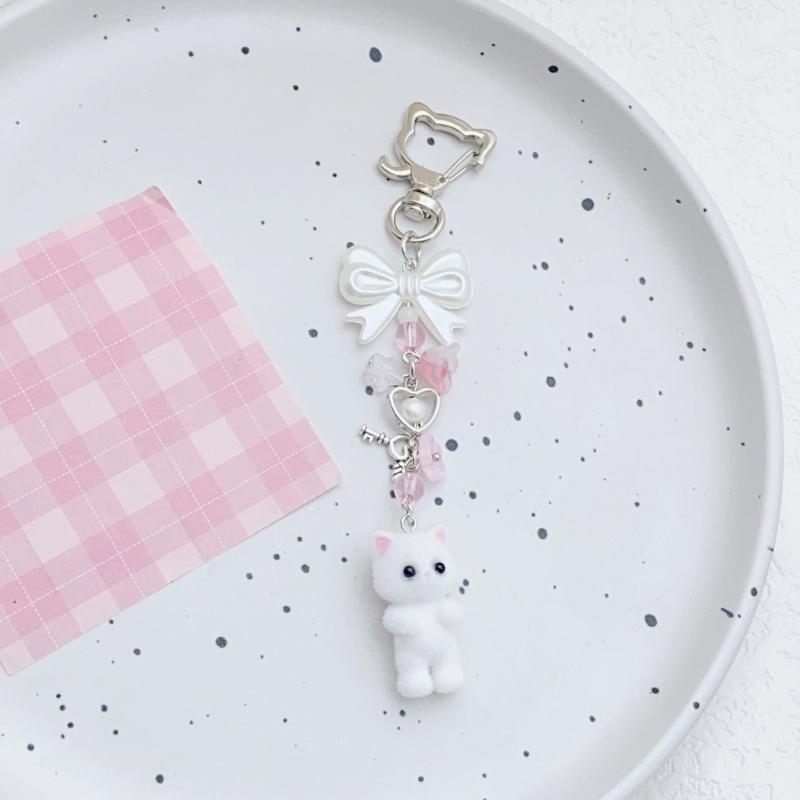 Modisches Statement Anhänger Verspielte Katze Perlen Handyband Bietet Langlebigkeit und Stil Perlen Textur für den täglichen Gebrauch