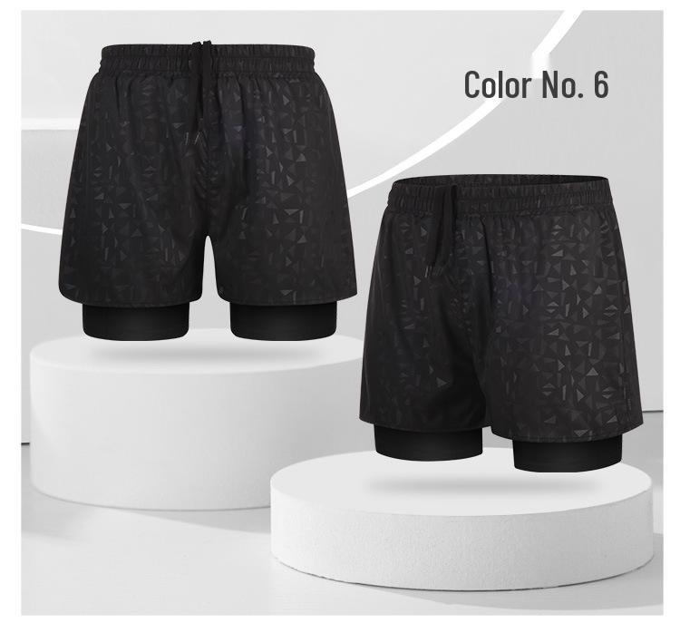 Men's Quick-Dry Double-Layer Swim Trunks - Large, Anti-Embarrassment, Boxer Style, Professional Hot Spring Set