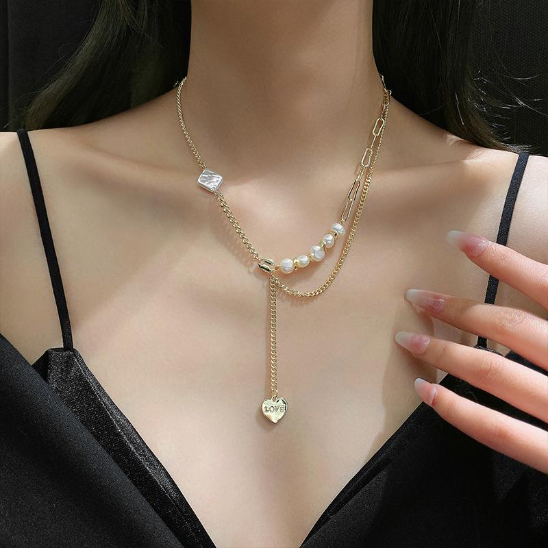 Romantic Love Heart Natural Baroque Freshwater Pearl 14K Gold Filled Female Necklace For Women Wedding Gifts No Fade