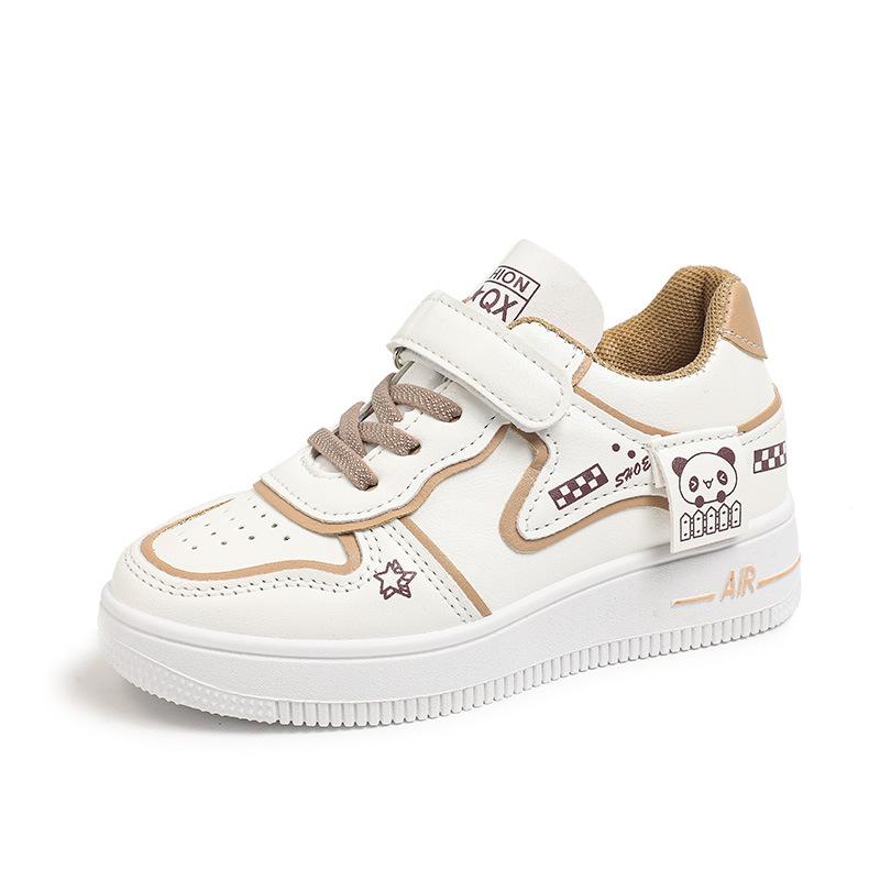 

Обувь для девочек весна и осень 2025 новая детская спортивная обувь для детей среднего и старшего возраста студенческая универсальная кожаная однотонная обувь на мягкой подошве 34 коричневый