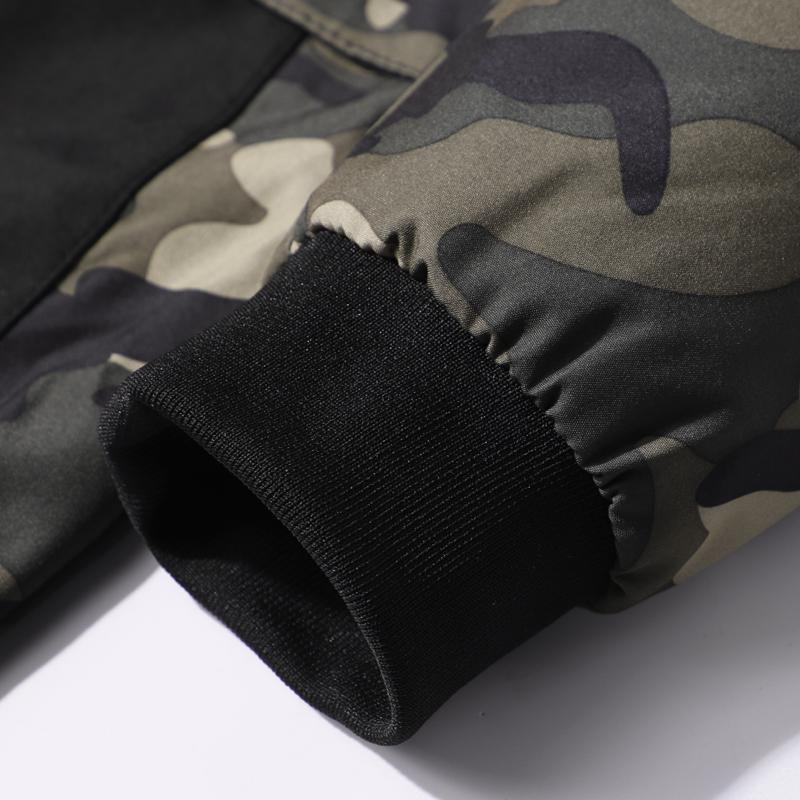 Men S Hooded Camouflage Stitching Casual Sports Plus Size Jacket Outerwear