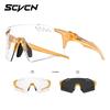 SCVCN Photochromic Hiking Eyewear Fashion Rimless Cycling Glasss Sports Running Sunglasses for Men Goggles Mtb Bicycle 1 Lens