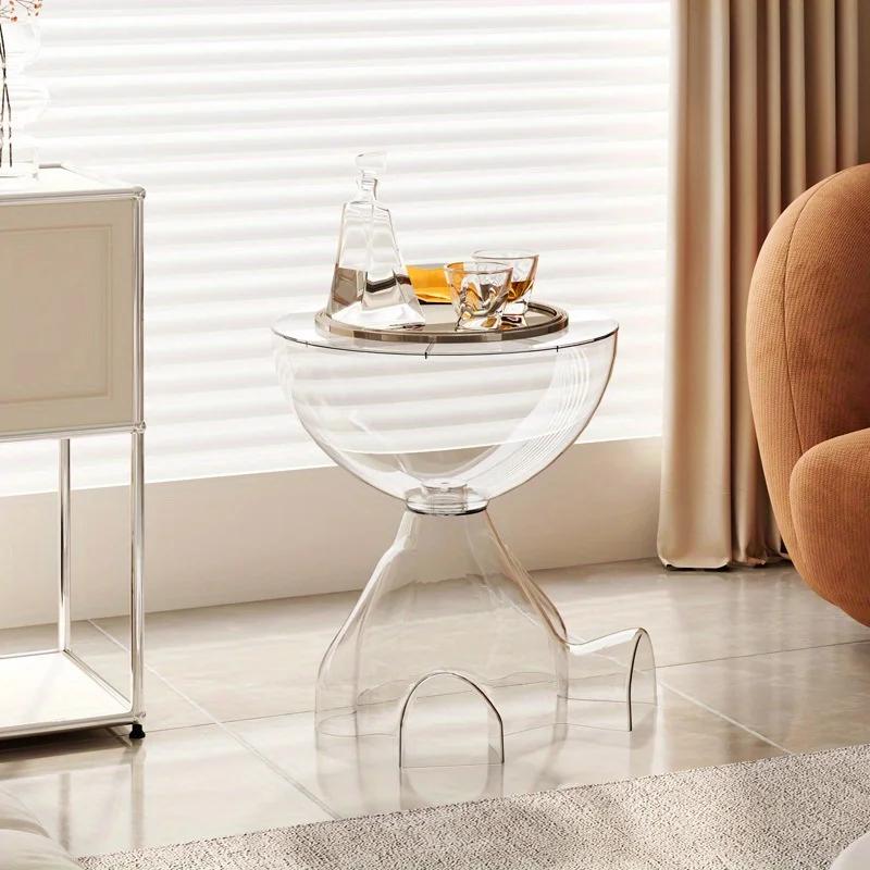 1pc High-Quality Acrylic Side Table Space-Saving Coffee Table for Home Living Room Sofa Bedside Nightstand