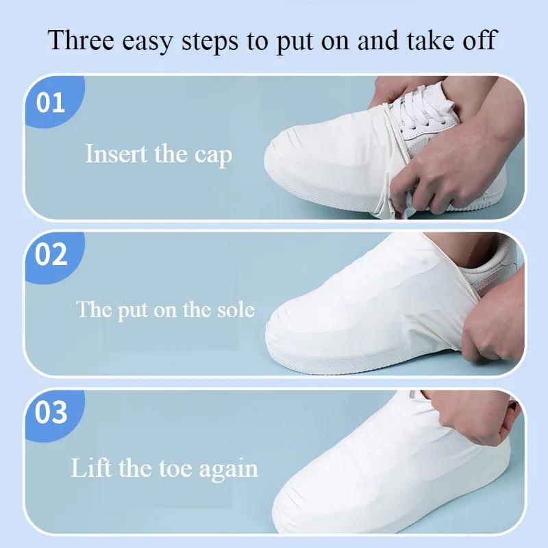 Portable Shoe Covers Wear Resistant Waterproof Outdoor Sports Rain Boot Anti Slip Reusable Non Slip Rain Commuting Shoe Covers